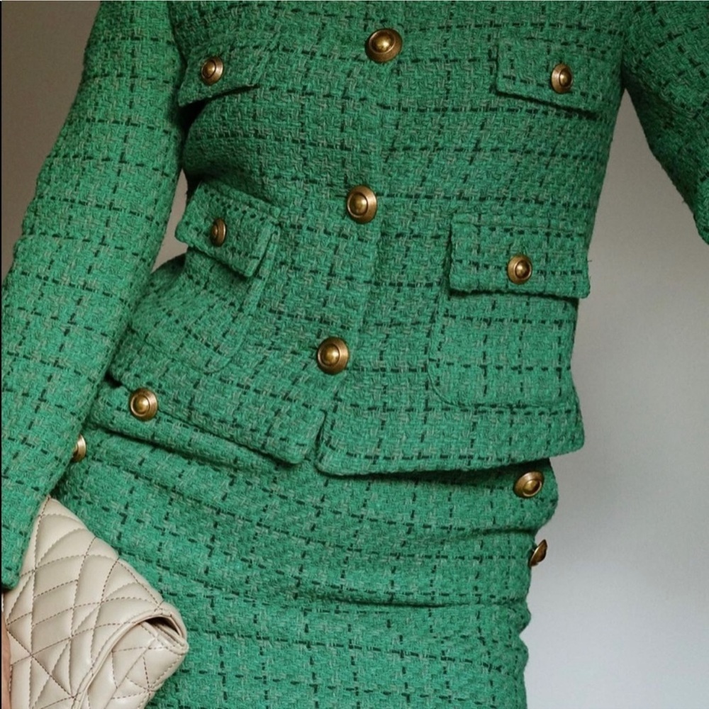 NWT Mango Tweed Blazer and Skirt Set